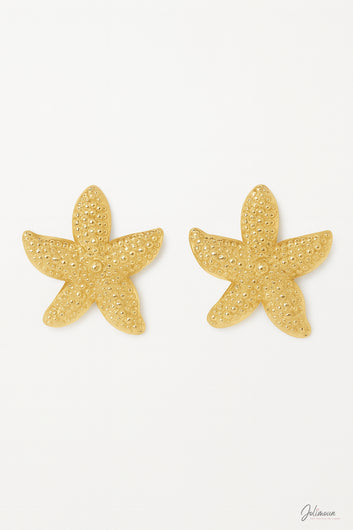 Boucles d’oreilles acier doré Étoiles de mer