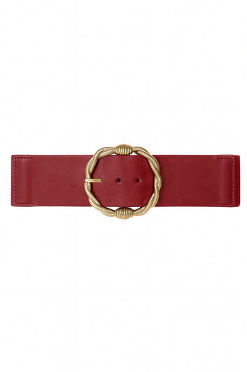 Ceinture élastique boucle ronde dorée