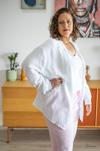Maxime – Chemise blanche en gaze de coton