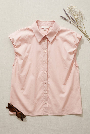 Yena - chemise rose pastel parisienne
