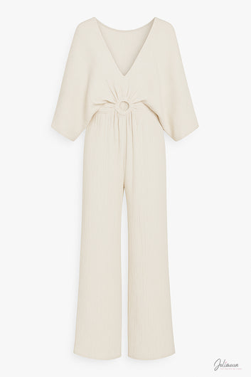 Léa – Combinaison terracotta fluide en viscose