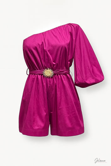 Olivia – Combi short asymétrique broche soleil amovible