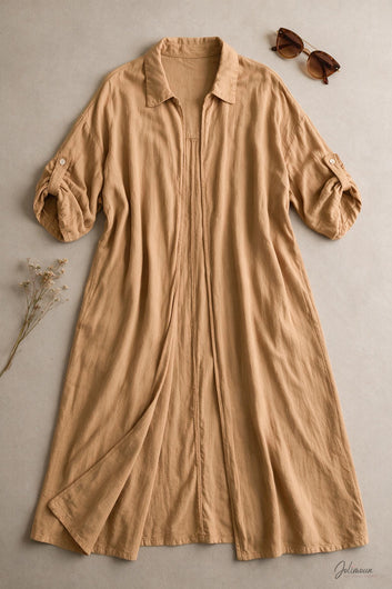 Alma - Gilet camel esprit chemise