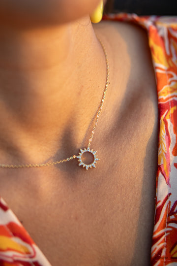 Collier soleil avec strass