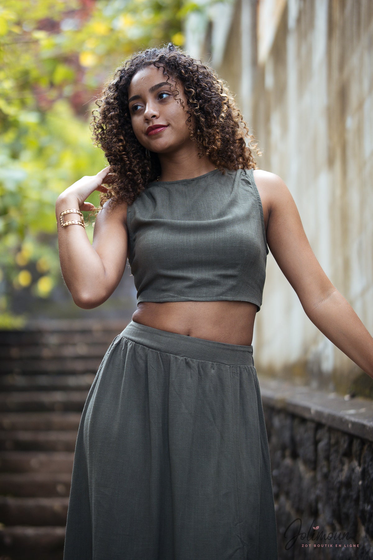 Ensemble Jupe Taille Haute Et Crop Top Romy- Ensemble Jupe En