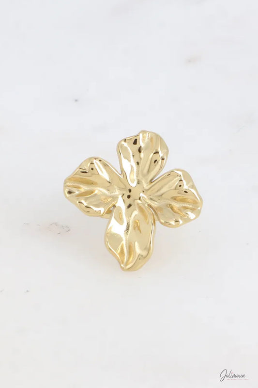 Olympe -Bague fleur martelée