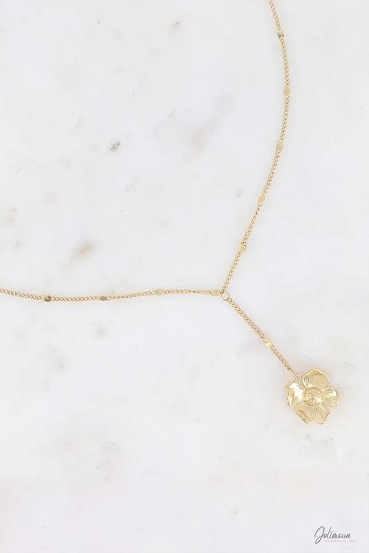 Églantine -Collier fleur dorée