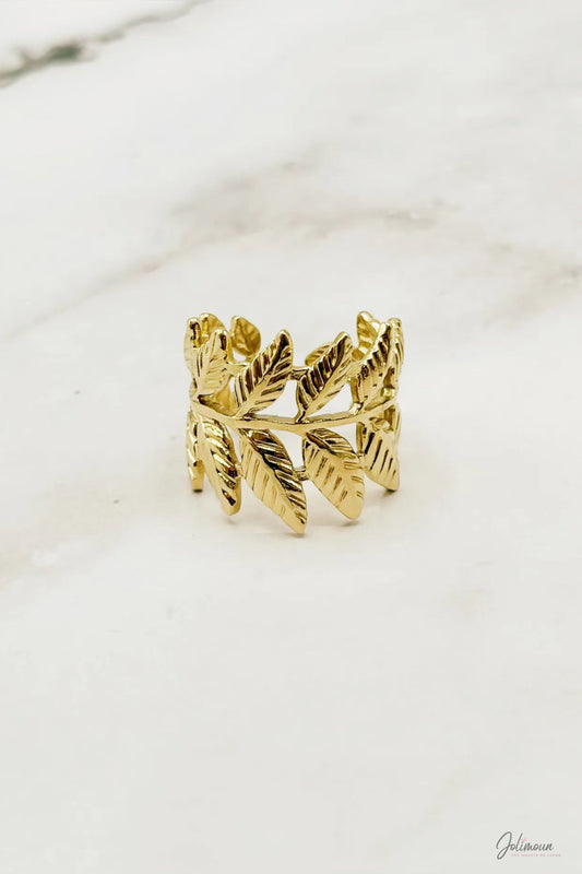 Lauréa - Bague Feuillage Doré