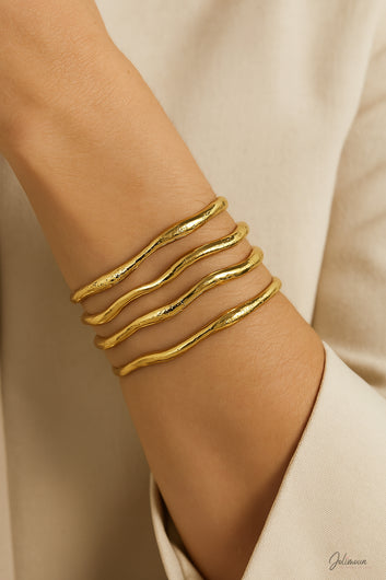 Ondine - Bracelet manchette doré