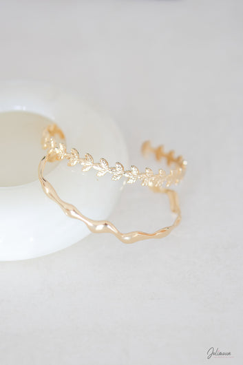 Lysée -Bracelet Feuilles Dorées