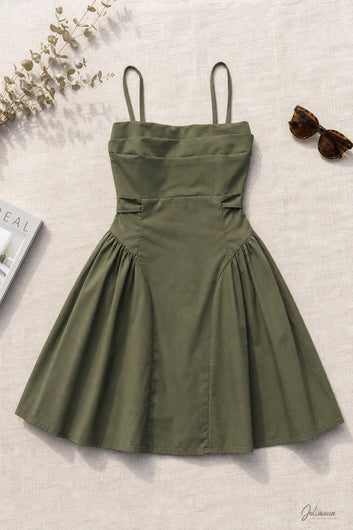Malysia - Robe Courte avec noeud au Dos kaki