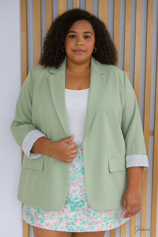 Gigi - Veste blazer oversize vert d’eau