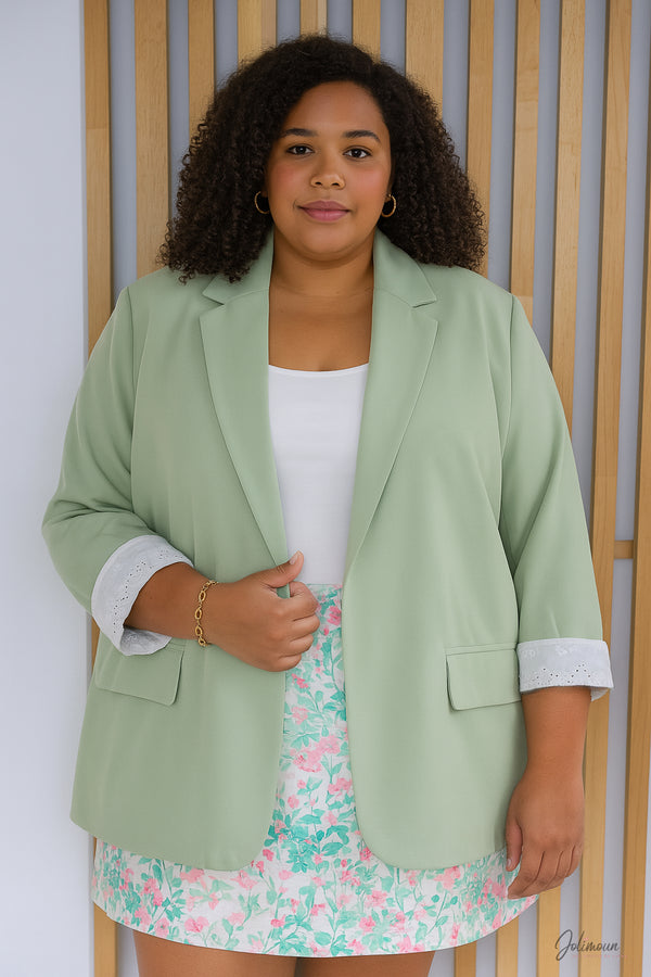 Gigi - Veste blazer oversize vert d’eau