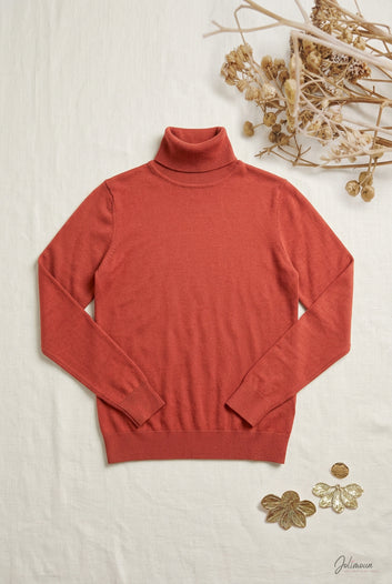 Kate - Sous Pull Col Roulé Terracotta