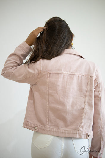 Jina - Veste en Jeans oversize rose