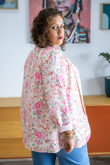 Rosalinda – Blazer imprimé fleurs coupe droite