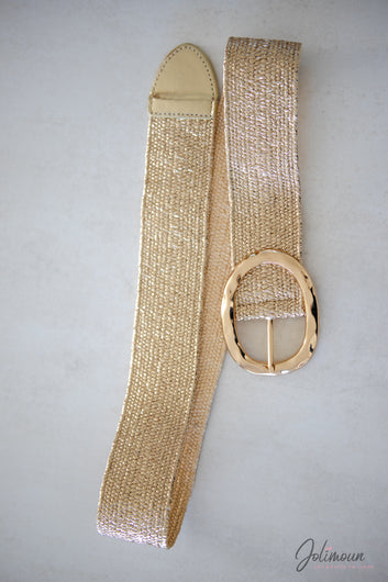 Ceinture élastique doré brillante