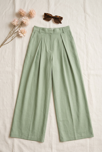 Rosalie - Pantalon Palazzo vert menthe