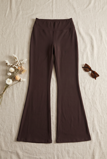 Lolita - Pantalon de Yoga Évasé Marron