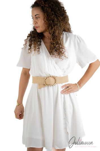 Coralie - Robe blanche courte style patineuse